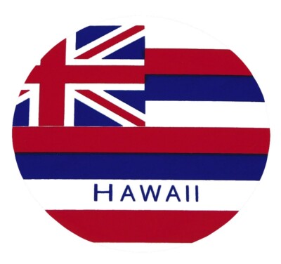 6 Pack State Of Hawaii ''Hawaii'' Circle 2.5'' Diameter Vinyl Decal Bumper Sticker