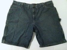 Men s Wrangler Dark Wash Denim Carpenter Shorts Regular Fit Size 44.
