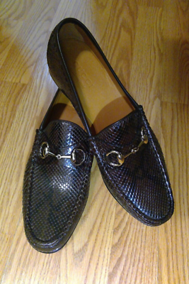 GUCCI 1953 ERA TOM FORD HORSEBIT BROWN PYTHON LEATHER MEN display picture 3