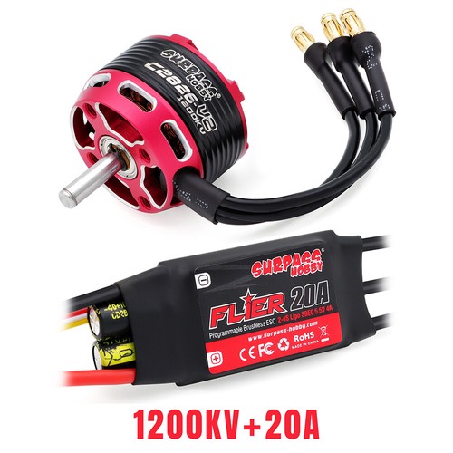 Surpass Hobby Brushless Outrunner Motor 2-4S 20A 30A ESC Combo für RC Fixed Wing - Picture 16 of 19