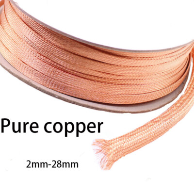 BuyUneed Tinned Copper Braided Shielding Sleeve - 1/2" Flat Width, 13ft Length, EMI/RFI Protection For Wires - View #11