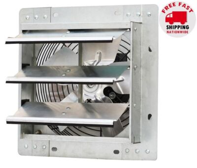 Electric Shutter Exhaust Fan 10'' Variable Speed 600 CFM Attic Garage Ventilation