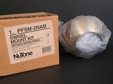 NEW IN BOX NUTONE PFSM-2NAB ANTIQUE BRASS SWIVEL MOUNT KIT FOR PADDLE FANS