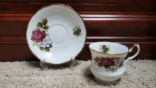 Royal Minister Bone China Teacup & Saucer Roses