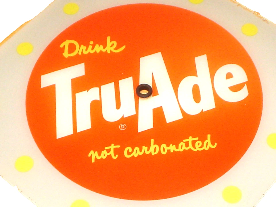 Original 1963 Pam Tru Ade Soda Lighted Clock Dia. Glass Panel Vintage "Damaged" - Image 2 of 4