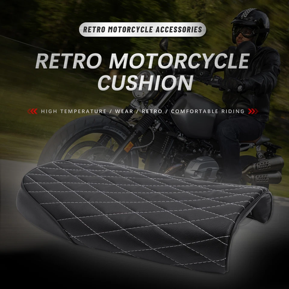Sillín plano de asiento vintage negro para motocicleta Café Racer para Yamaha XSR900 XSR700 au Foto 4 de 4
