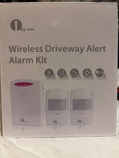 1byone Wireless Driveway Alert Alarm Kit 2 Motion Sensors Receiver Chime White