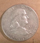 Old US Coin Lot United States 90% Silver Franklin Half Dollar 1962 VF.3617 ASW
