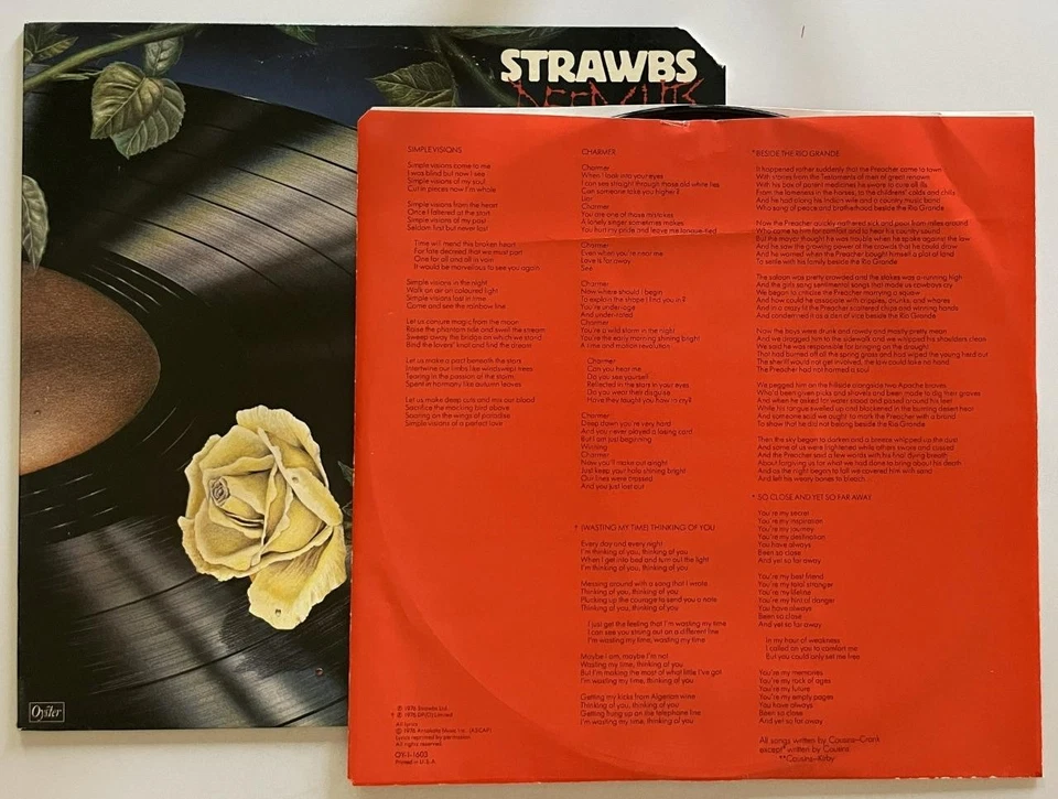 Strawbs Deep Cuts LP M- Oyster Prog Rock (1976) - Image 3 of 4