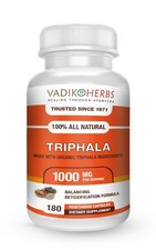 Triphala Vegetarian Capsules 180ct 1000 mg  Made in USA since 1971