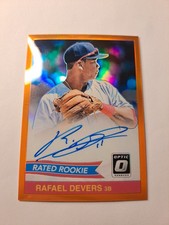 RAFAEL DEVERS RC Auto 2018 Donruss Optic Rated Rookie 1984 Holo Orange Prizm /75