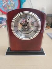 Chelsea Lacquered Mahogany Wood Skeleton Movement Clock.