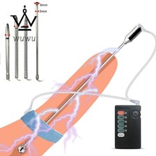 Male Electric E-stim Stretcher Urethral Sounding Rod Penis Plug Dilator Metal