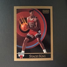 SkyBox 1990-91 Base Set Rookie Stacey King Chicago Bulls #42 NBA Card. rookie card picture