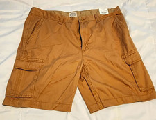 St. John's Bay Men's Brown Canvas Cargo Shorts Regular Fit Pockets