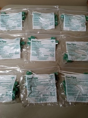 9 Packs Of 10: DENTIPS Disposable Oral Swabs W/ Dentifrice By Medline (90pcs)