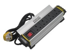 STANLEY Electrical 4-Gang IP20 Powerboard with Clamp 3m