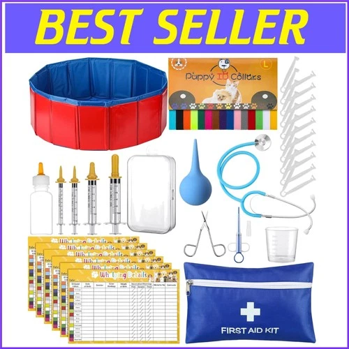 All-in-One 57-Piece Whelping Supplies Set for Puppies & Kittens: Portable Care