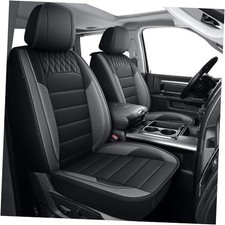 Seat Covers Fit for Ram1500/2500/3500 5 Seats Curved Bench - 108 Black Gray