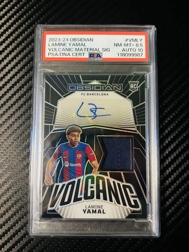 2023-24 Panini Obsidian Lamine Yamal Rookie Parch Auto RPA /199 PSA 8.5 Auto 10 