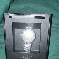 Versus Versace Gem-Set Silver Bracelet Wristwatch Analog with Box & Papers