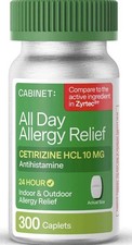 Cabinet: Cetirizine Hcl 10mg Allergy Non-Drowsy Antihistamine for 24-Hour 3/28