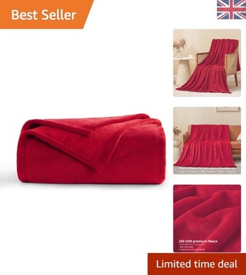 Luxuriöse rote Fleece Überwurf Decke - warm & flauschig für - runden Komfort