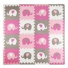 Tadpoles Elephants with HearsFoam Playmats for Kids, 16 Interlocking Foam Tiles,