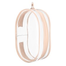 Figure Display Bag, 3 x 4.3 x 7.3" Oval Dolls Display Bag, Peach Pink