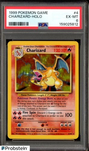 1999 Pokemon Game #4 Charizard Holo PSA 6 EX-MT