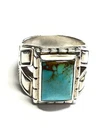 Southwest Sterling Silver Turquoise Ring Size 10 Carolyn Pollack Vintage