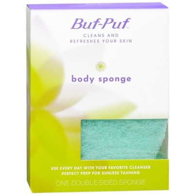 Buf Puf Double Sided Body Sponge Smooth Soft Cleans & Refreshes Dry Skin, 2 Pack