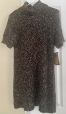 Ruff Hewn Turtleneck Cotton Blend Knit Sweater Dress Multicolor, Sz Large NWT