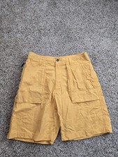 Vintage Gap Cargo Shorts Mens Medium Yellow Canvas Utility Pleated Pockets Y2K