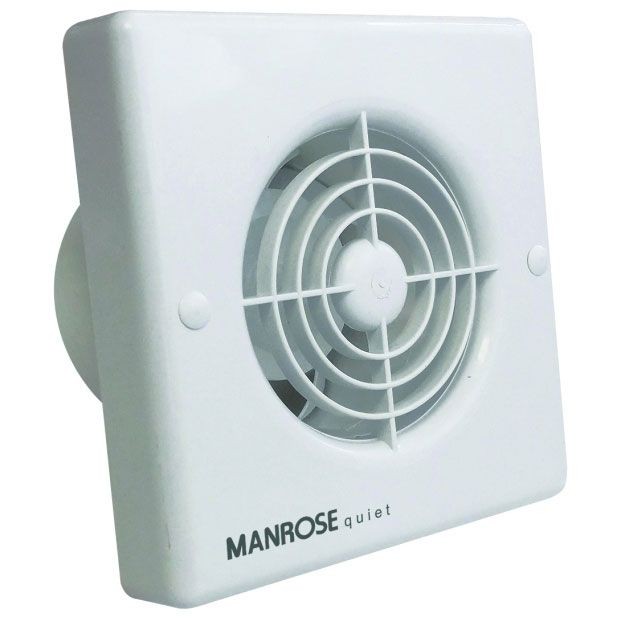 Manrose 100mm Axial Quiet Bathroom Extractor Fan with Humidity Control QF100H