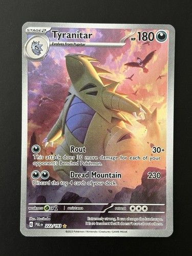Pokemon Tyranitar 222/193 Card - Paldea Evolved Illustration Rare Alternate Art