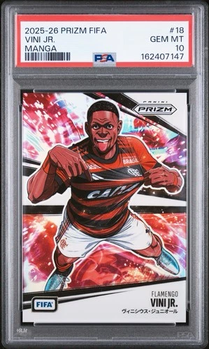 2025-26 Panini Prizm FIFA Vini Jr. Manga SSP #18 PSA 10
