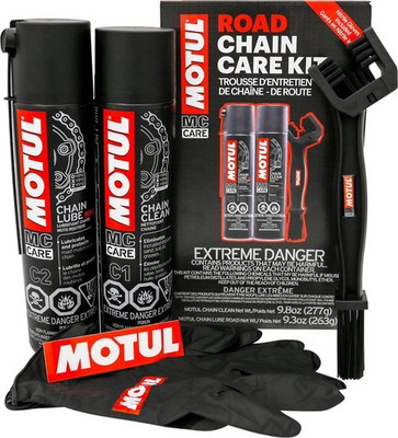 MOTUL 109767 Motorcycle Chain Clean Lube Kit C1 C2 Complete MC Care System Road