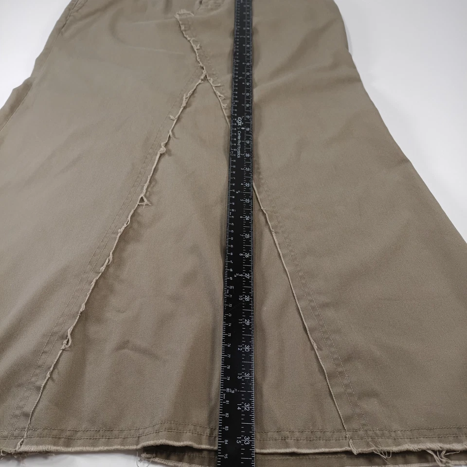 Volcom Stone Boardwear Frochickie Long Skirt Beige Size 9 Raw Hem  - Image 2 of 4