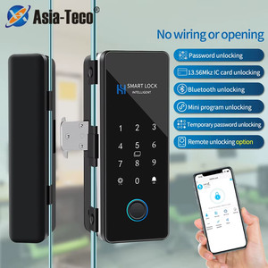 Fingerprint Glass Door Lock Bluetooth Sliding Glass Door Smart Lock Electronic R