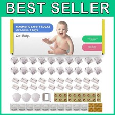 Stylish Magnetic Cabinet Locks - 20 Locks, 3 Keys