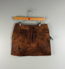 Wilsons Leather Maxima Women's Tan Suede Mini Skirt No Hem Zipper Size 4 NEW