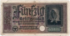 Nazi Germany 50 Reichsmark Banknotes WWII C-0410707