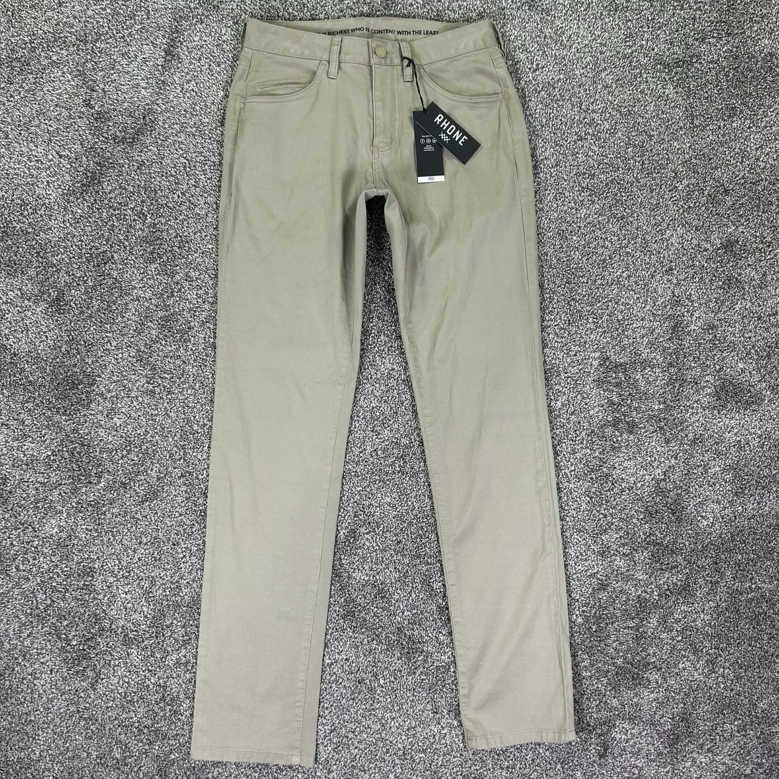 NEW Rhone Slim Fit Stretch Chino Pants Mens 28 Beige Lightweight Durable Casual
