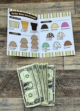Melissa Doug Money Counter Serve Ice Cream 1 Bills Menu REPLACEMENT Dollars
