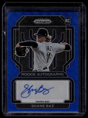 2022 Panini Prizm #RA-SB Shane Baz Rookie Autographs Blue Wave Prizm #/50