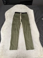 MNML Drawstring Cargo Jogger Pants Men’s XS Green Cotton