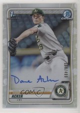 2020 Bowman Draft Chrome Picks Refractor 68/499 Dane Acker #CDA-DA Auto nd3