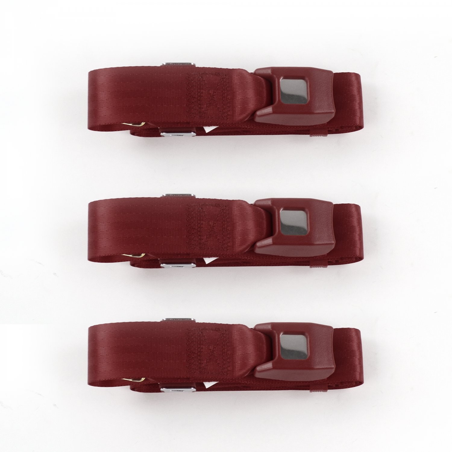 Ford GT40 1964 - 1969 Standard 2pt Burgandy Lap Bench Seat Belt Kit - 3 Belts 