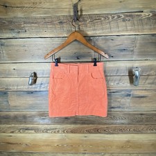 J. Crew Women  s 00 Orange Corduroy Mini Skirt Academia Preppy Hamptons